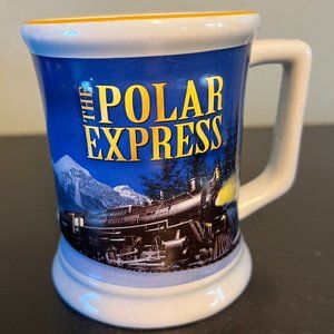 The Polar Express Ceramic Christmas Mug 3D Embossed Train BELIEVE Warner Bros.